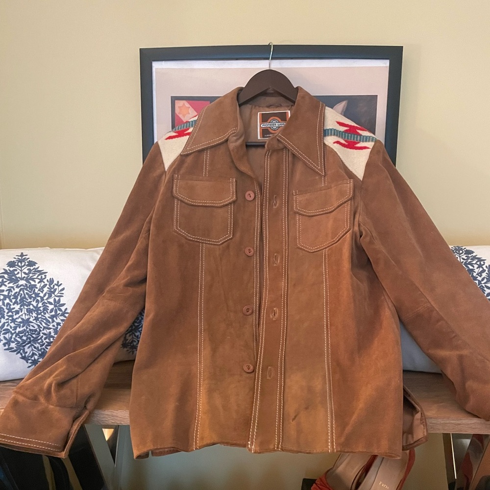 VINTAGE Pioneer Western Wear Coat - Suede with Chimayo Inset 🤠
